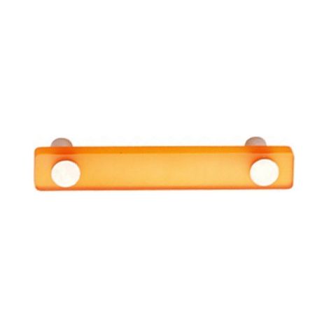 Ouvre&Déco – Poignée de meuble en plastique translucide orangé – Entraxe 96 mm – Design SQUARE moderne – Largeur 125 mm – Hauteur 20 mm