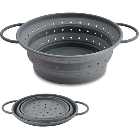 Passoire pliable en silicone, panier d'égouttage de cuisine, panier d'égouttage en silicone avec poignée