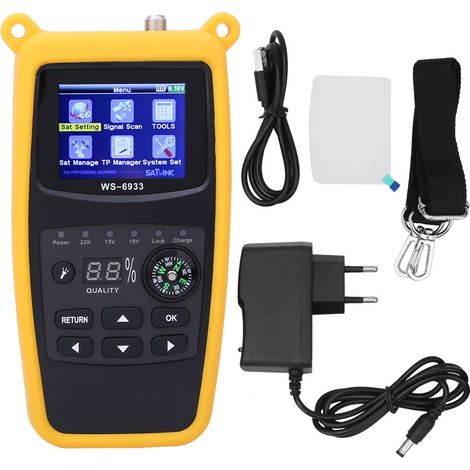 Chercheur de signal satellite numérique avec écran LCD, interface USB WS-6933, compatible DVB-S2, prise UE 100-240V, détecteur précis pour installation parabolique (1/5)