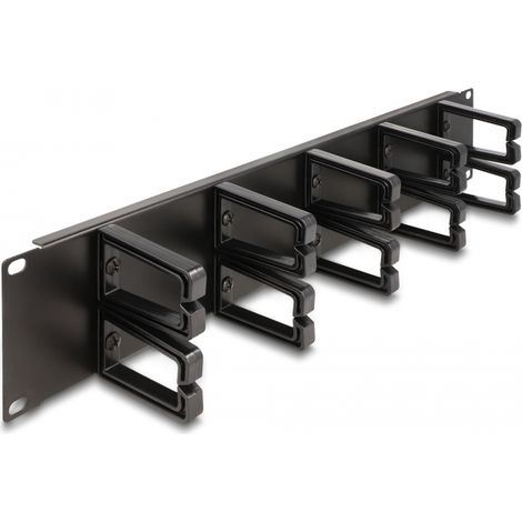 Delock Panel de gestiÃ³n de cables de 19 con 10 ganchos de plÃ¡stico 2U negro