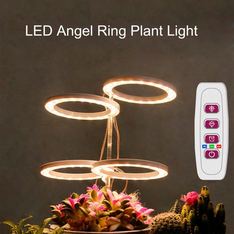 Set mit 3 USB-Pflanzenlampen, rosa Ringlicht, 5 Farbtemperatureinstellungen + Timer. (1/5)