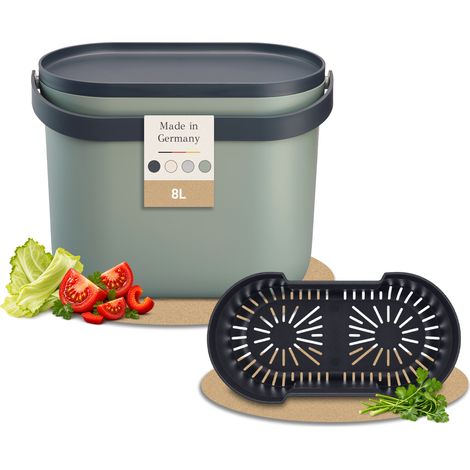 GARANTIA NOVA bidone per rifiuti organici 8 L, agave / grigio grafite (1/5)