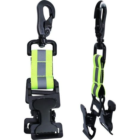 4 Stück Feuerwehr Handschuhhalter Doppelter Clip mit Karabiner, Handschuh Clip Metall Handschuhclip für Handschuhen, Schutzhelmen, Handtüchern (1/5)