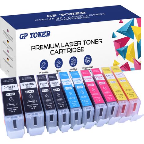 10 cartouches d'encre pour Canon C550XL cymk x2 GP (1/5)