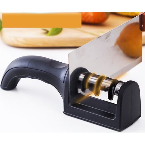 Affûteur de couteaux de cuisine noir à 3 étapes, outil ergonomique et confortable à utiliser (1/5)