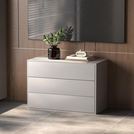 Kommode 3 Schubladen weiß 80 cm, modular für Schlafzimmer/Wohnzimmer (1/5)