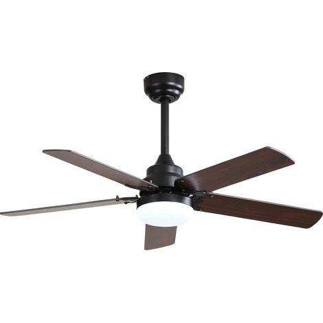 Ventilateur de plafond 42 pouces à 5 pales avec télécommande LED, moteur DC, silencieux, 6 vitesses (1/5)