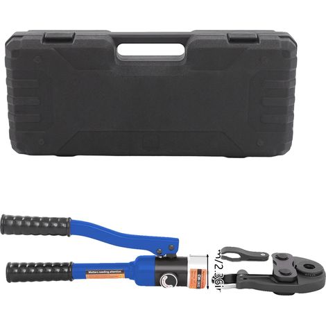 Outil de sertissage hydraulique, force de sertissage de 10 tonnes, matrices interchangeables, Bleu (1/2)