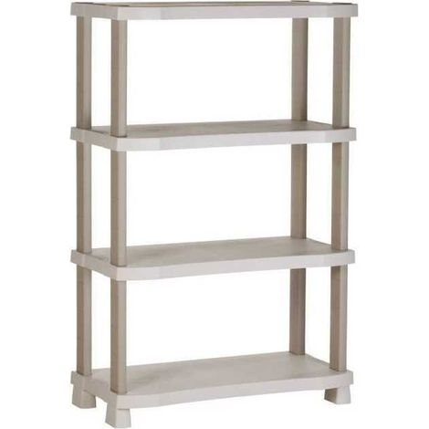 Etagere - PLASTIKEN - Plastique - 90 x 45 x 141 cm - 4 étages - Beige (1/2)