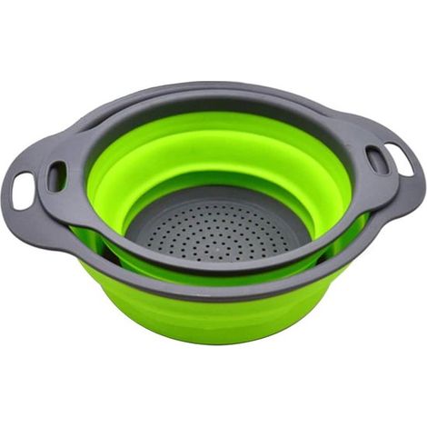 Passoire pliable - gain de place - lot de 2 - verte (1/5)
