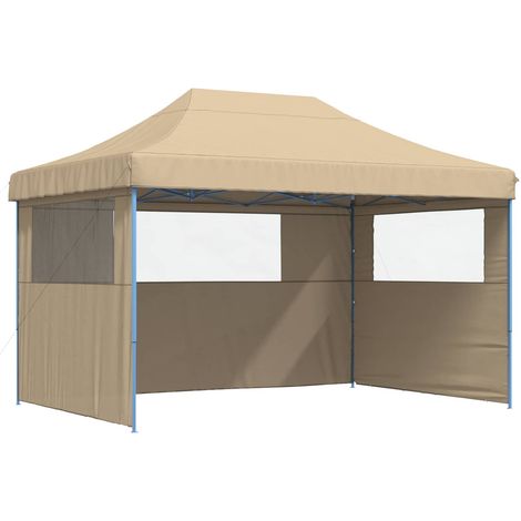 Tente de fête Beige 279 x 410 x 315 cm Tissu Oxford (1/5)
