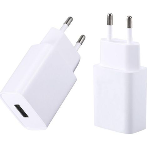 Lot de 2 chargeurs USB 5V/1A avec adaptateur secteur pour téléphones portables, liseuses, casques audio et montres connectées