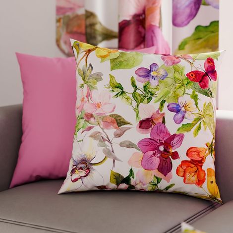Lot de 2 Taies d'Oreillers 65x65 cm 100% Microfibre Hypoallergénique, Housse Oreiller Rectangulaire Floral Coloré, Paquet de 2, Fabriqué en Italie (1/5)