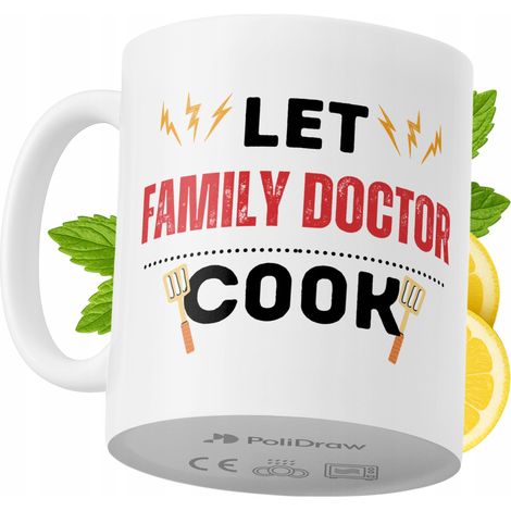 Mug humoristique pour médecin de famille, avec un texte amusant et un design graphique original. Idéal pour les anniversaires, les fêtes et les occasions spéciales. Mug premium pour la maison, le bure (1/5)
