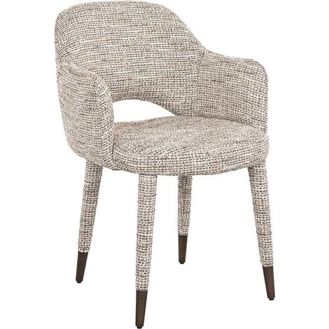 Chaise tendance nature en tissu chic - Beige naturel texturé (1/5)