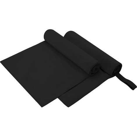 Sporthandtücher 2 pcs Schwarz 100 x 50 cm