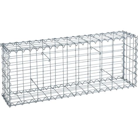 Estexo – Gabion à pierres en métal galvanisé 100x40x20 cm – Maille 5x10 cm – Épaisseur 4 mm – Pour murs de gabions stables