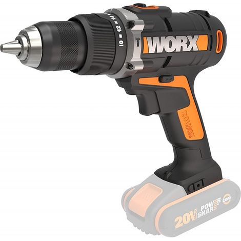 Perceuse-visseuse à percussion corps seul Worx Wx372.9 (1/4)