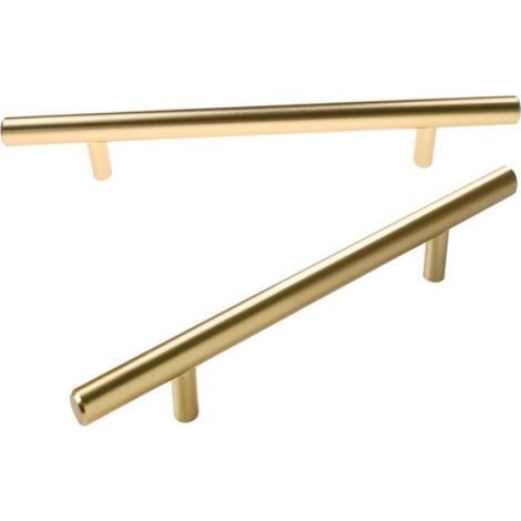 Poignée De Porte - Entraxe 128 mm - Barre 12 mm - Longueur 200 mm - Alliage D'aluminium - Finition Acier Inoxydable - Pour Cuisine Salle De Bain Chambre - Lot De 10 (1/4)
