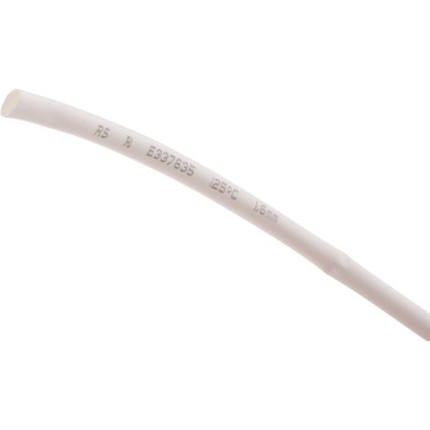 Gaine thermorétractable RS PRO, Dia. 1.6mm Blanc rétreint 2:1, 10m
