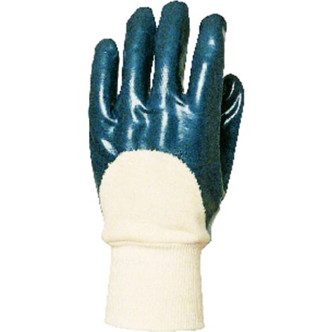Set aus 10 Paar Arbeitshandschuhen EUROSTRONG 9610 Actifresh® – doppelte Beschichtung aus blauem Nitril – belüfteter Rücken Größe 10 (1/2)
