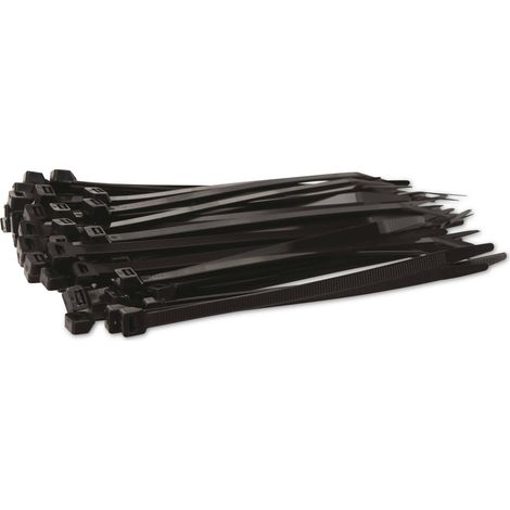 KSS Kabelbinder-Sortiment Polyamid 6.6, schwarz, 203x7,6, UV-beständig, 100 Stück