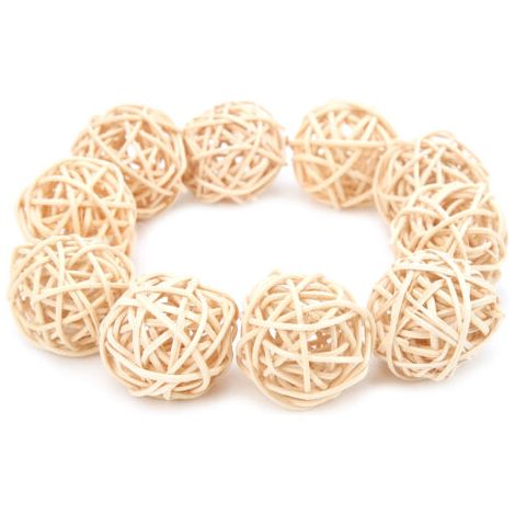 Giocattolo Sepak Takraw in rattan naturale, sicuro per piccoli pappagalli e altri animali che tendono a masticare (3 cm) (1/5)
