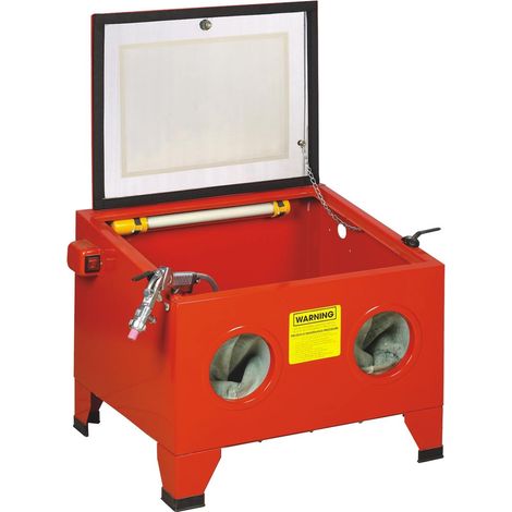 Varan Motors - NESB-09-B SANDSTRAHLKABINE MIT PISTOLE UND 4 DÜSEN SANDSTRAHLGERÄT KABINE SANDSTRAHLER 90L (1/5)