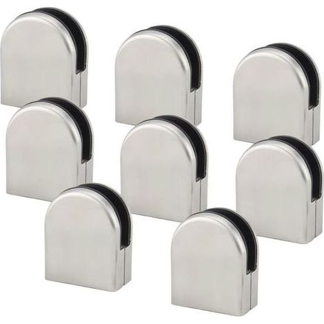 8 PCS(8-10mm) Pince à Verre Porte-Verre En Acier Inoxydable 304 Support de Serrage Clamp Clip Plat Main Courante Fenêtre Balustrade Réglable Escalier (1/5)
