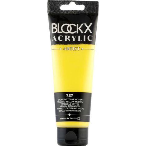 Peinture acrylique - Jaune titane moyen - 727 - BLOCKX Artist - Qualité beaux-arts - Tube 120ml