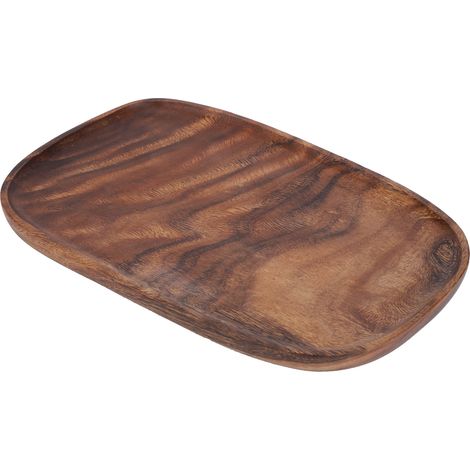 Unregelmäßiges Holztablett zur Aufbewahrung von Snacks und Obst, Tischaccessoire, Fast-Food-Tellerdekoration, 30 x 20 cm (1/5)