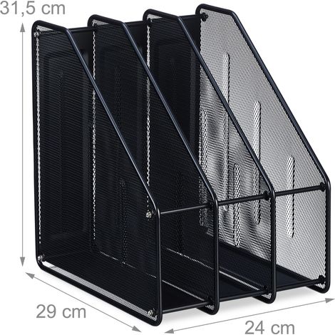 Portariviste moderno in acciaio 31,5 x 24 x 29 cm per documenti A4 pratico e di design in metallo nero 130014131