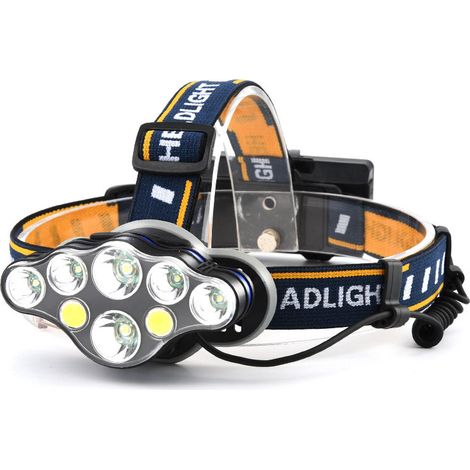 LED Head Torch,Super Bright Headlight,8 LED 8 Modes Headlamp, Rechargeable Waterproof with Red Flash Light Head Torch, for Camping,Fishing, Cycling, Hiking, Reading, IPX5