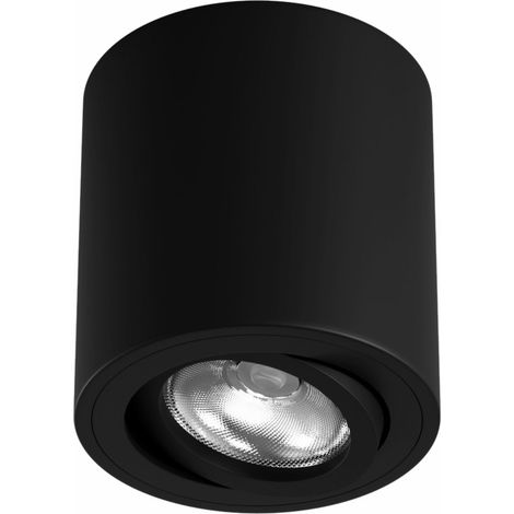 Spot encastré LED GU10 50 mm One Surface, noir mat, IP20, orientable à 360°, inclinable à 45°, pour usage intérieur - Beneito & Faure