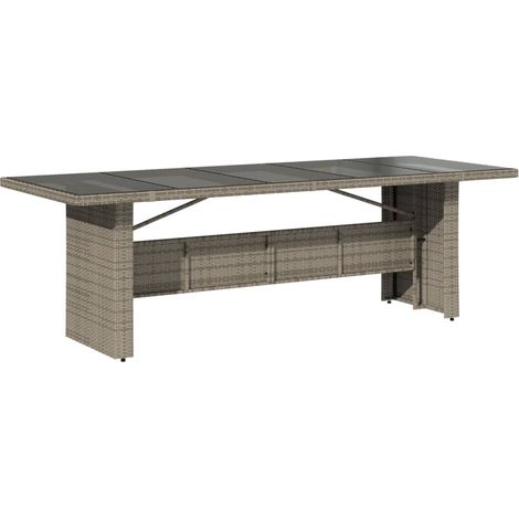 Maison Exclusive - Gartentisch mit Glasplatte Grau 240x90x75 cm P