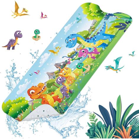 Babymatte 100x40 cm, BPA-frei, schimmelresistent, Dinosaurier-Muster.