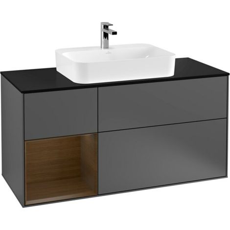V&B Waschtischunterschrank Wandbeleuchtung Finion 120cm, Pl b m, Rg li wal ven, Anthrac. m (1/2)