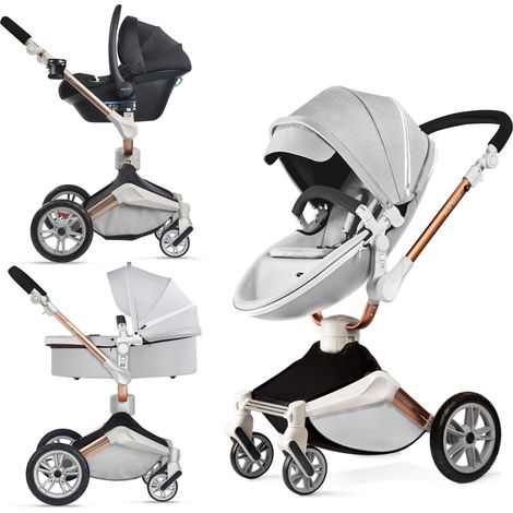 Hot mom 360 spinning bar poussette 2in1 poussette combinée avec 360° spinning fonction gris, F023 inclus.