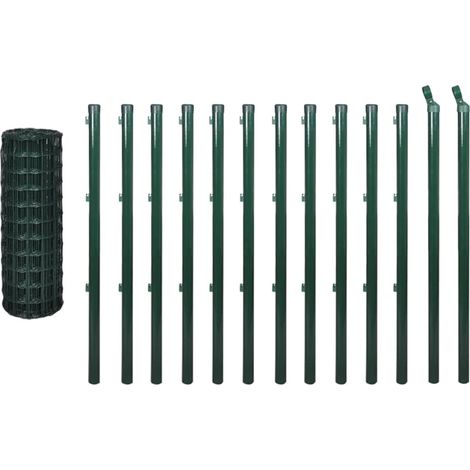 Maison Exclusive - Eurozaun Stahl 25 x 1 m Grün