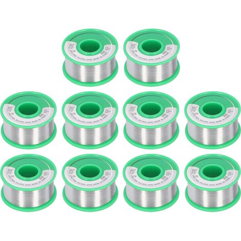 Lot de 10 fils à souder en étain écologique 0,8 mm 100 g, accessoires de fer à souder pour bricolage électronique (1/5)