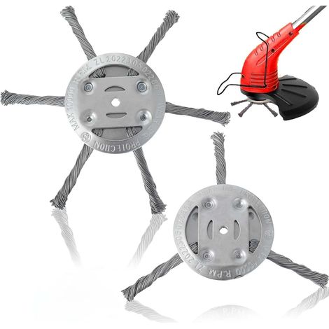 2 Piece Universal Brush Cutter Head Steel Wire Brush Cutter Head, Easy Removal of Weeds and Moss (3 Heads + 6 Heads)