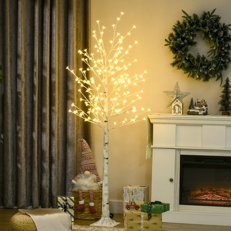 Arbre Lumineux LED 180 cm 180 LEDs Blanc Chaud, Arbre Artificiel de Cerisier en Fleurs, IP44, Intérieur Extérieur, Blanc (1/5)