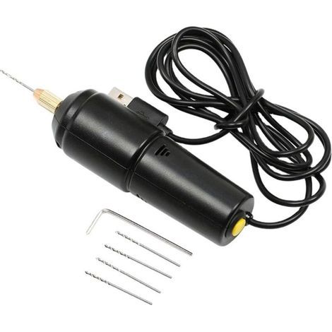 Mini Perceuses électriques, 5V Portable Perceuse USB, Perceuse Outils Rotatifs Multifonction, avec 5 Forets et Clé Allen, pour Artisanat en Bois, Outils de Forage Pour Résine Bricolage, Filaire (1/5)