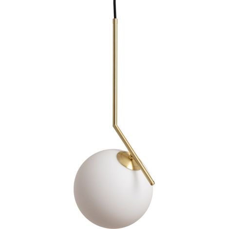 – Suspension métal et verre Moonlight doré – Style Art Déco – Longueur réglable – Ampoule E14 C35 non incluse – Pour éclairage personnalisé (1/5)