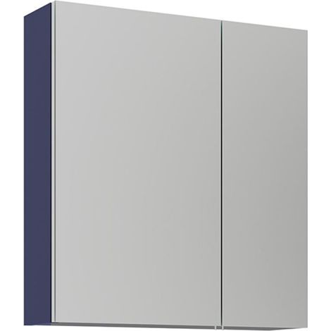 Badezimmerschrank mit Spiegel "Bari 60" – 60 x 16 x 66 cm – Mattes Marineblau (1/3)
