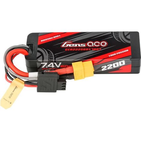 Lipo-Akku Gens ace G-Tech 2200mAh 7,4V 2S1P 60C GRP-76 Hartschalenkoffer mit XT60-Stecker