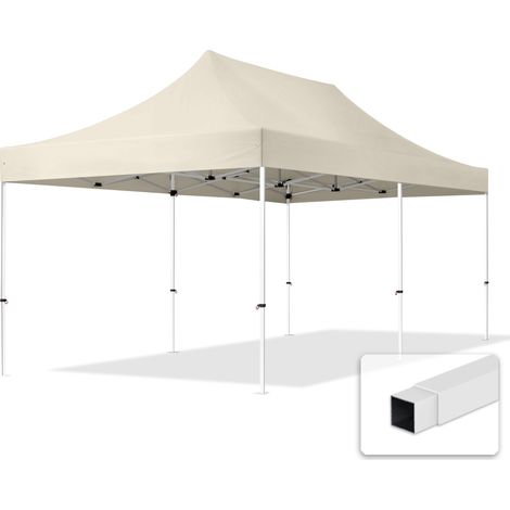 TOOLPORT 3x6 m Pop up Gazebo excl. side panels with steel frame for instant shelter cream