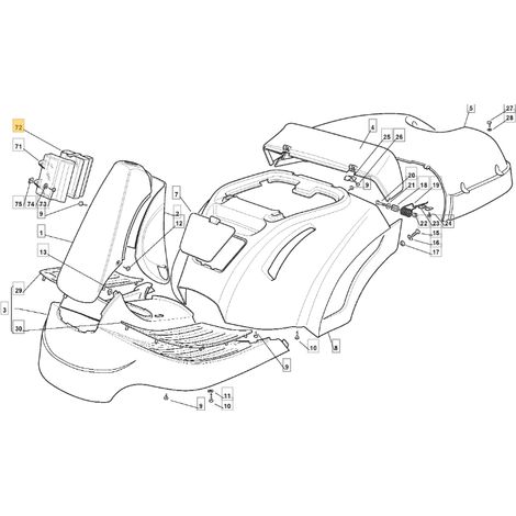 Protector de la placa del tractor modelos 1228H 1436H ORIGINAL STIGA 125600021/1