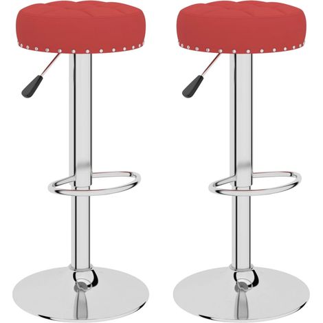 Tabourets de bar 2 pcs Rouge bordeaux Tissu 5 (1/5)