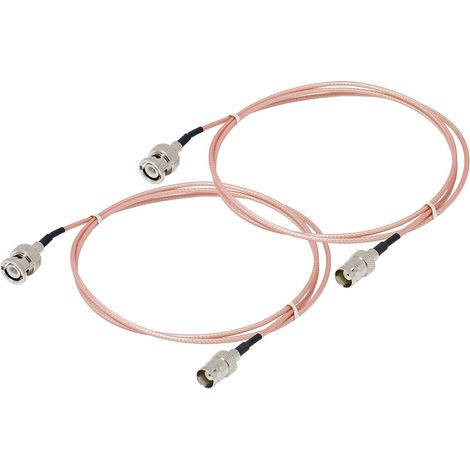 Lot de 2 câbles coaxiaux RF BNC mâle vers femelle RG316 1 m Câble de raccordement BNC SDI à faible perte Câble vidéo SDI 50 ohms pour CCTV, DVR, caméra (1/5)